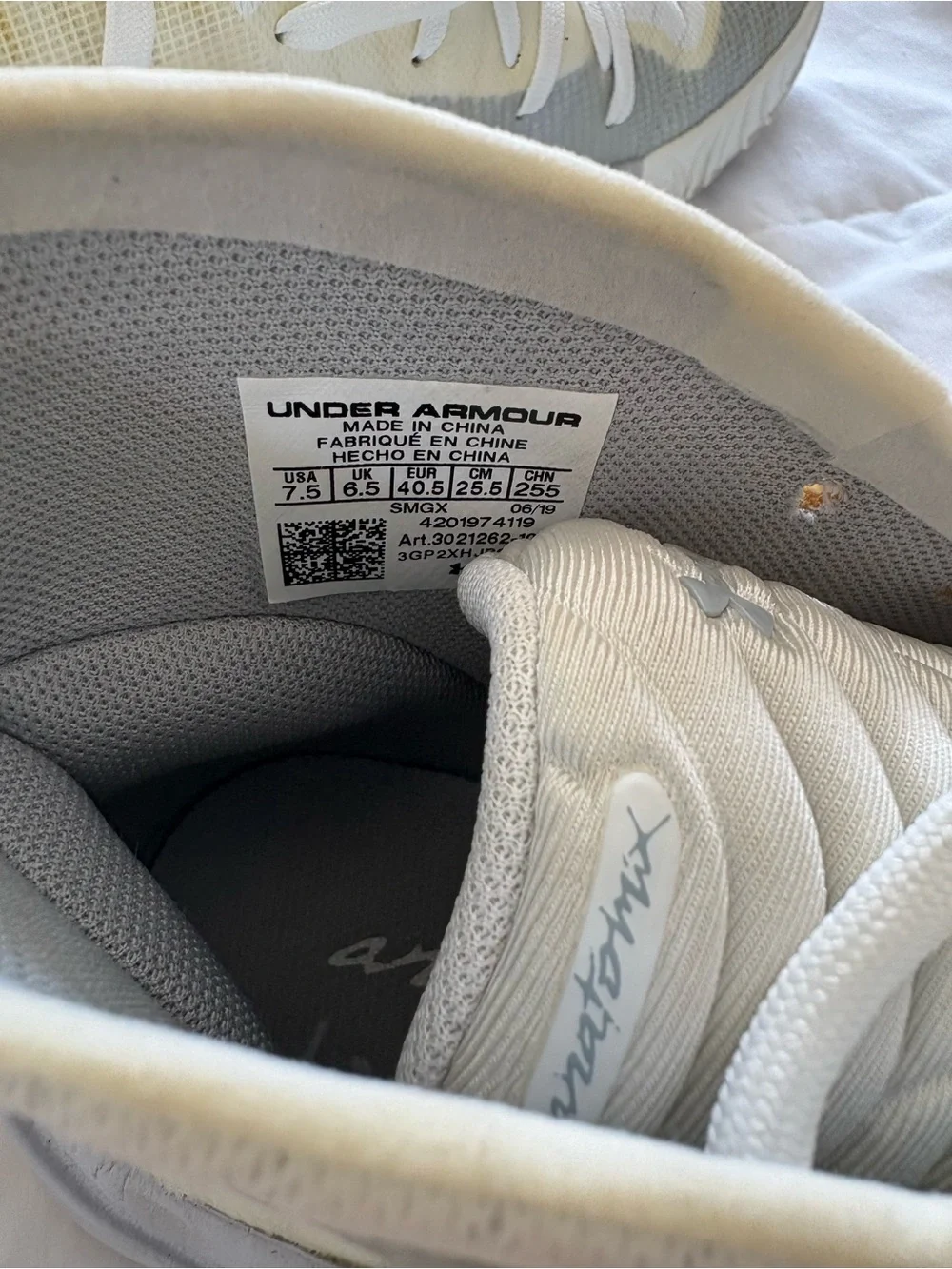 Under Armour White & Cream Basketball Shoes